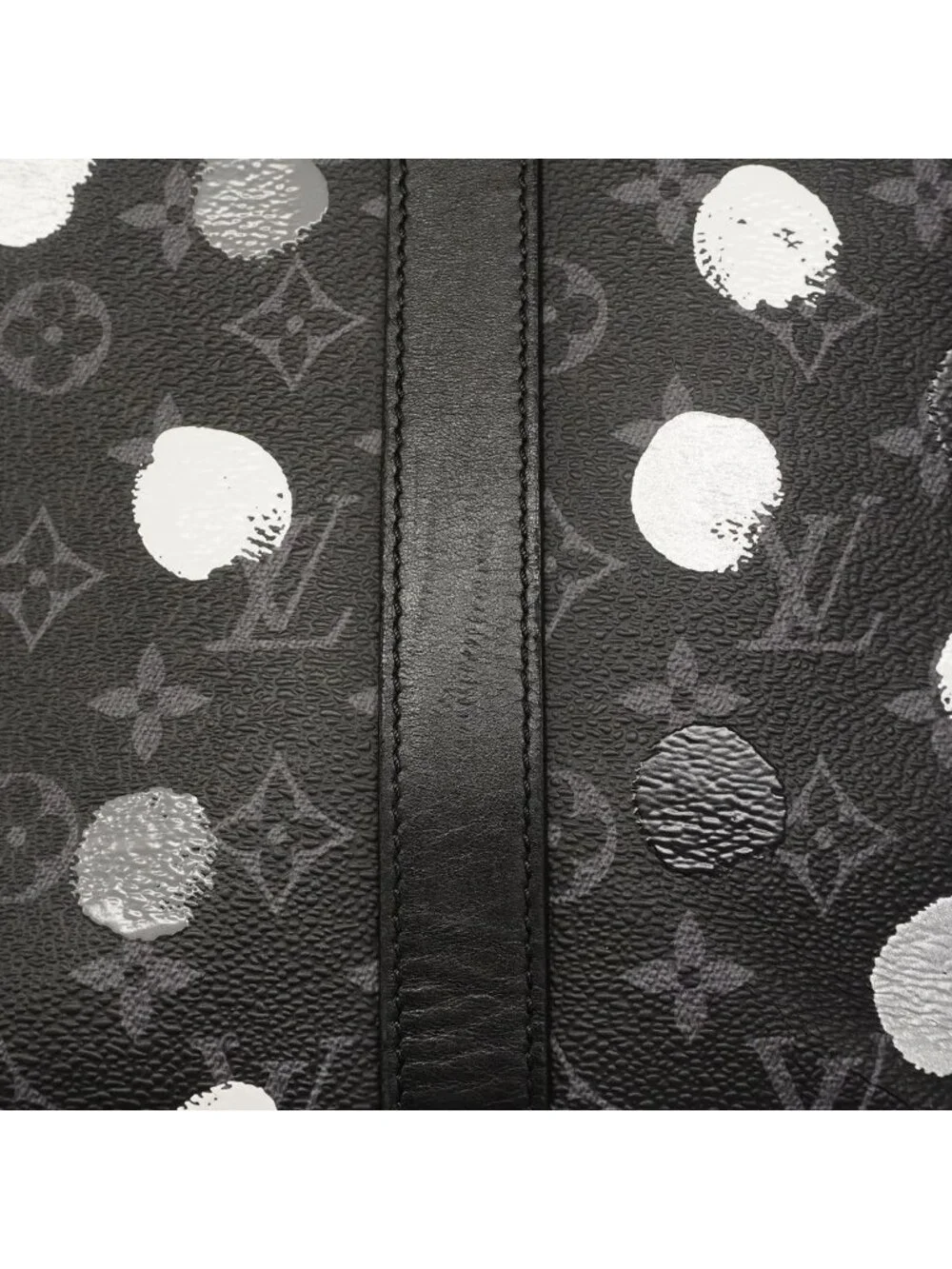 Louis Vuitton Tote Monogram Eclipse Sac Plat Black 2-Way Yayoi Kusama Collaborat